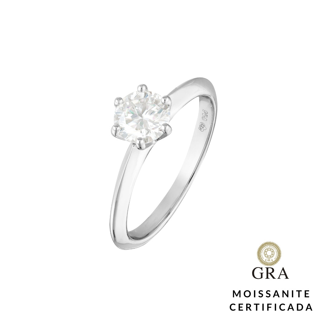 Anel Solitário Glam Moissanite 5.0 ct