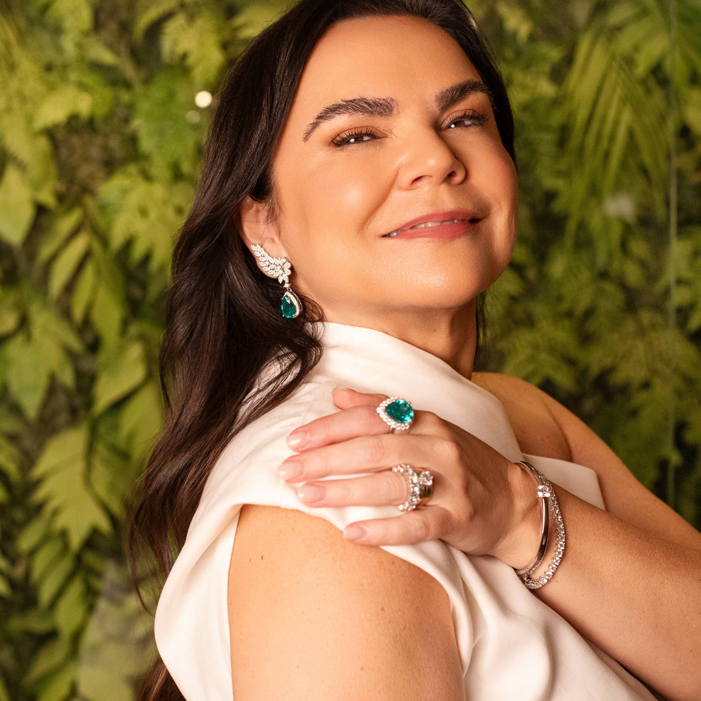 Anel Gota Cravejado Turmalina Paraíba Lab Grown