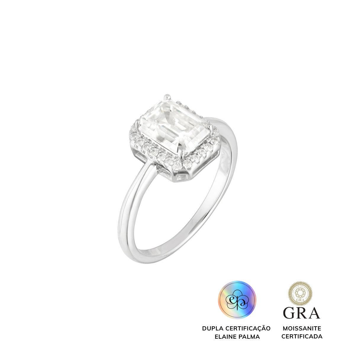 Anel Frame Glam Moissanite 3.44 ct