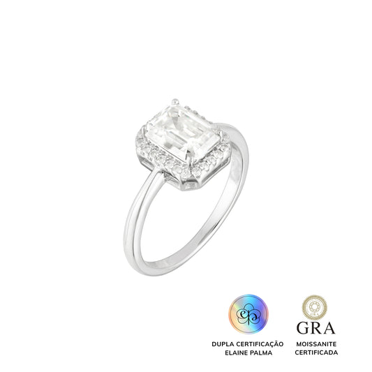 Anel Frame Glam Moissanite 3.44 ct