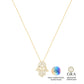Colar Hamsa Glam Moissanite Ouro 18K