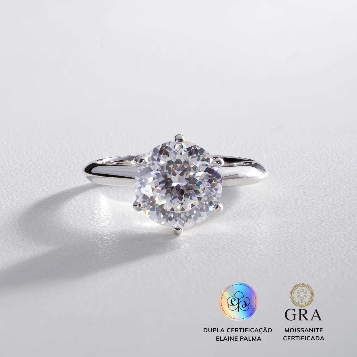 Anel Solitário Glam Soul Moissanite 3,5 ct