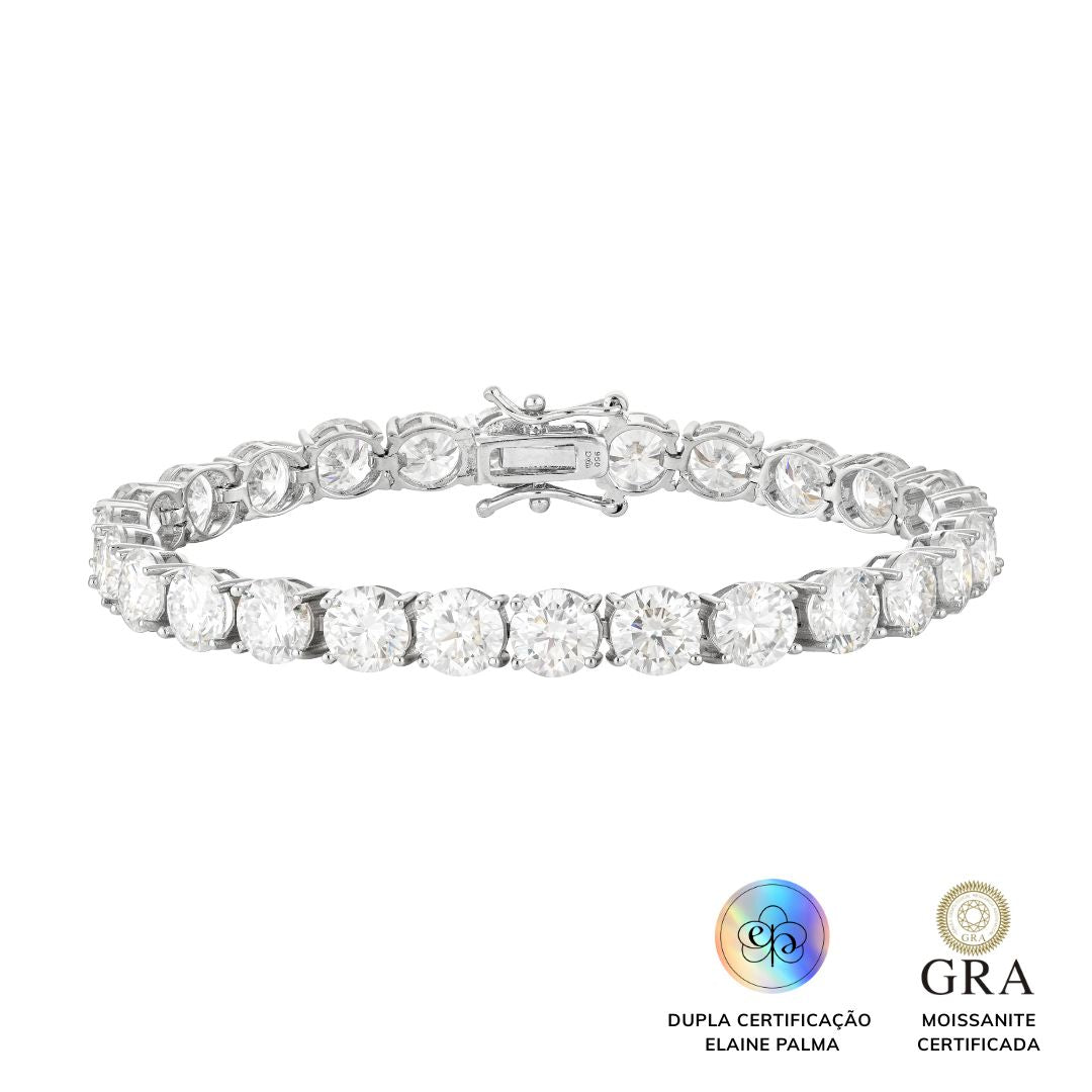 Pulseira Riviera 6 mm Glam Moissanite 21.6 ct