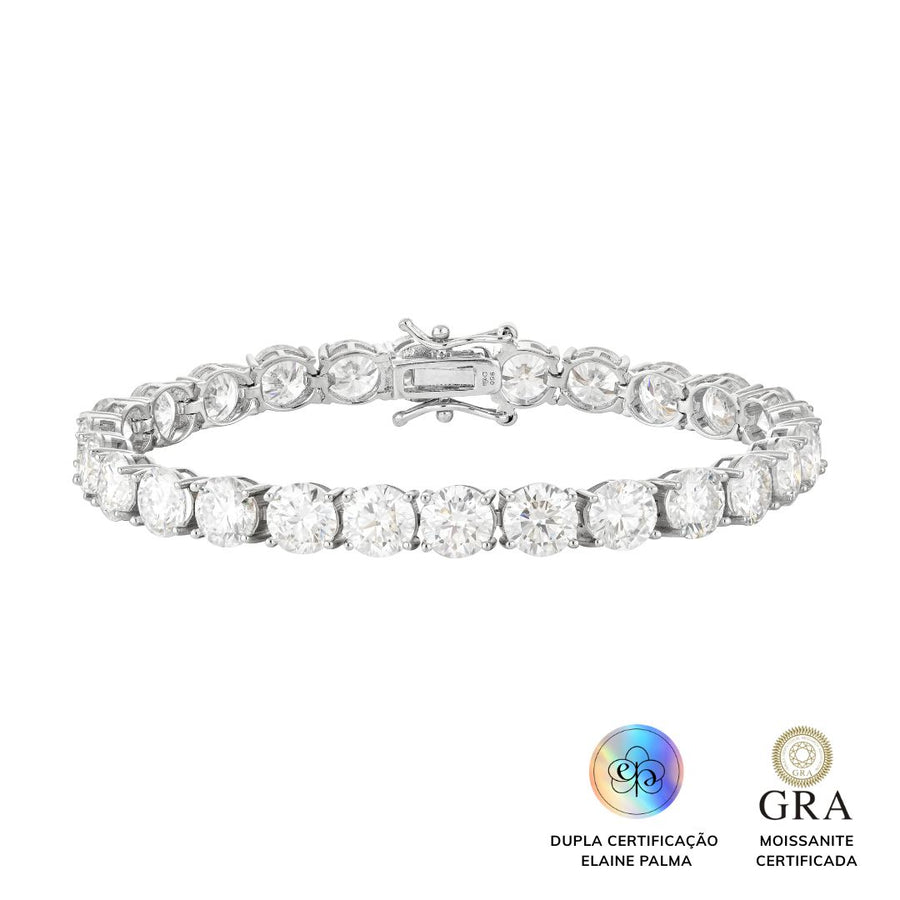 Pulseira Riviera 6 mm Glam Moissanite 21.6 ct