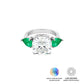 Anel Emerald com Esmeralda de Laboratório