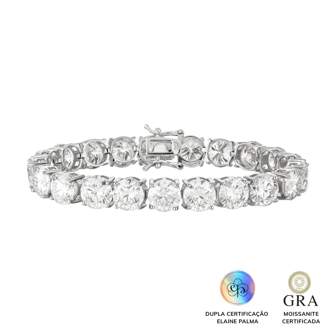 Pulseira Riviera 8 mm Glam Moissanite 42 ct