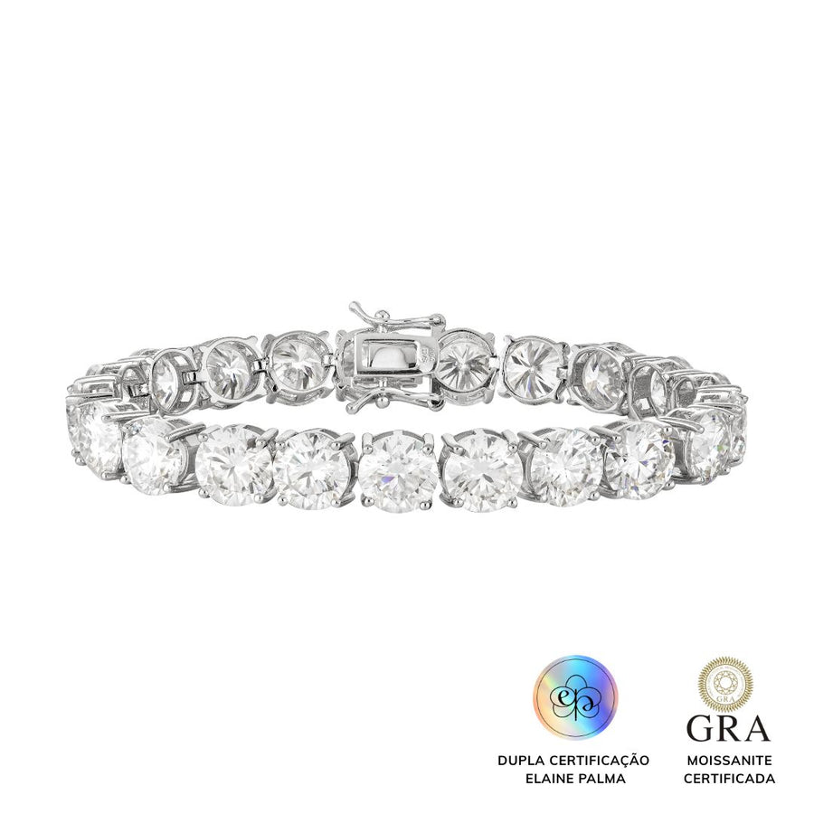 Pulseira Riviera 8 mm Glam Moissanite 42 ct