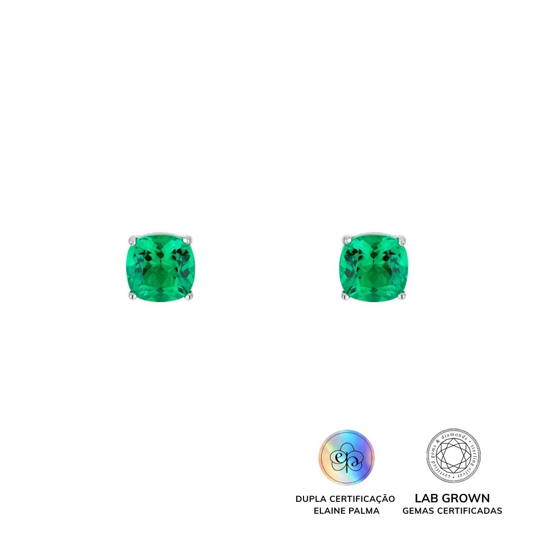 Brinco Emerald com Esmeralda de Laboratório