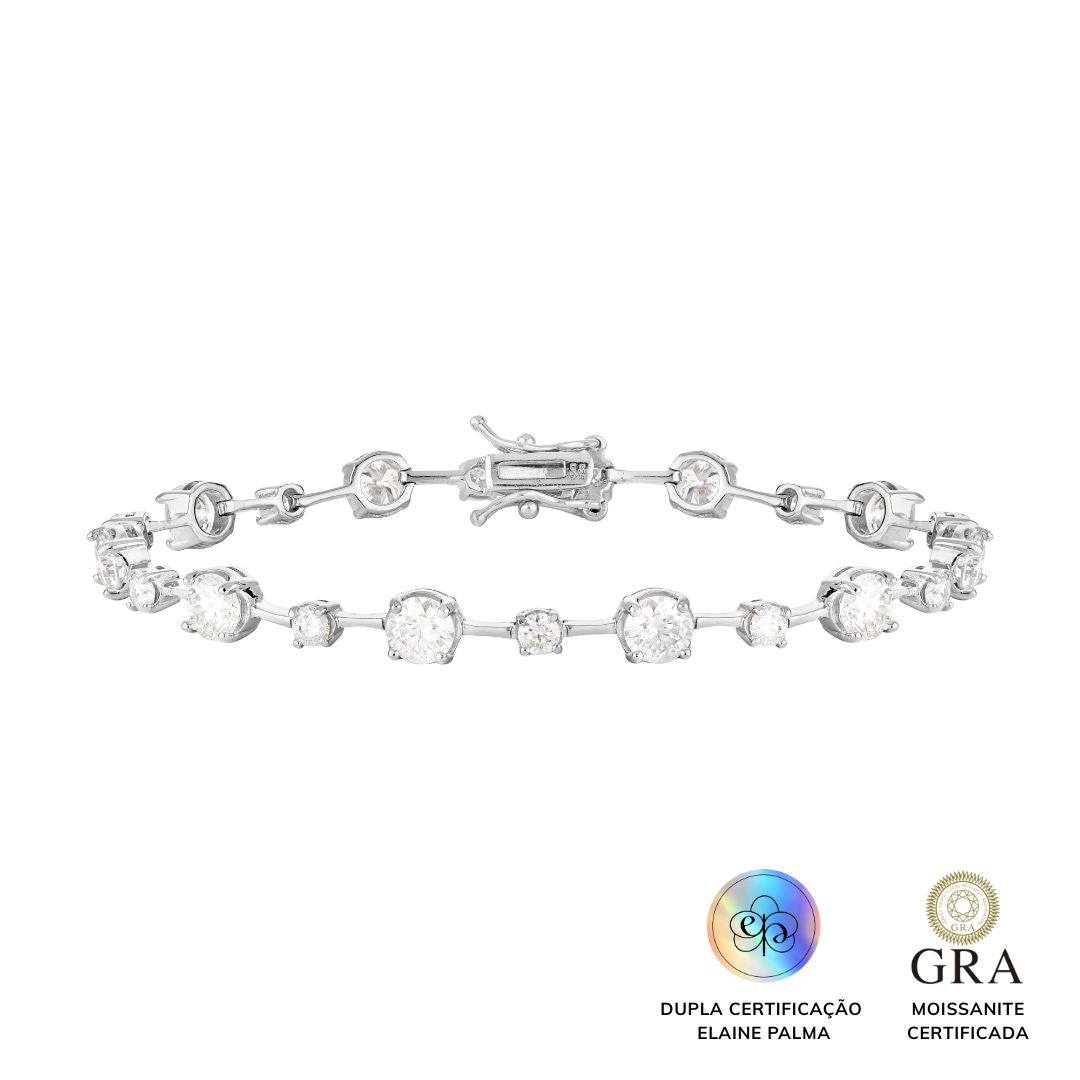 Pulseira Riviera Fio de Orvalho Glam Moissanite 6.2 ct