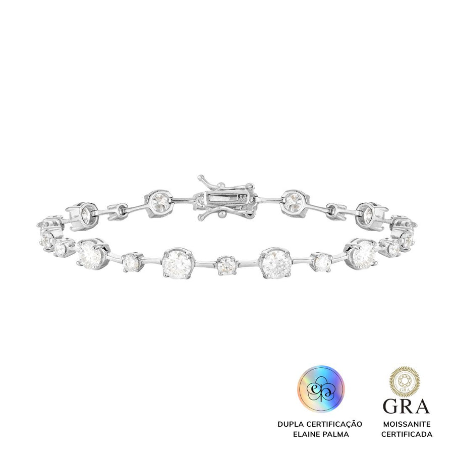 Pulseira Riviera Fio de Orvalho Glam Moissanite 6.2 ct