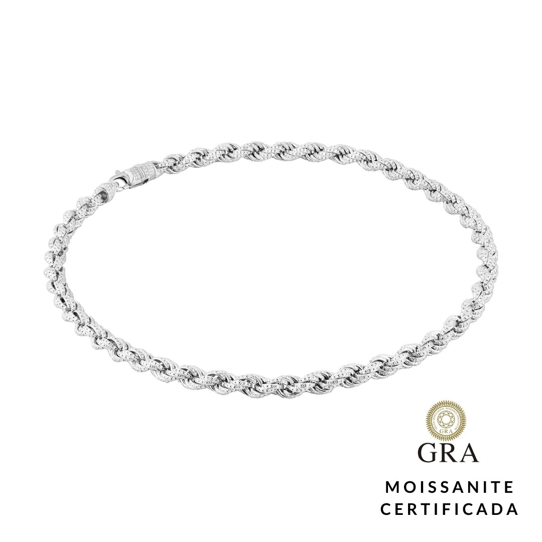 Colar Cordão Baiano Glam Moissanite 13,58 ct 45 cm