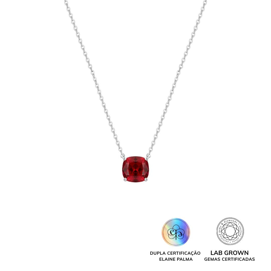 Colar com Rubi de Laboratório