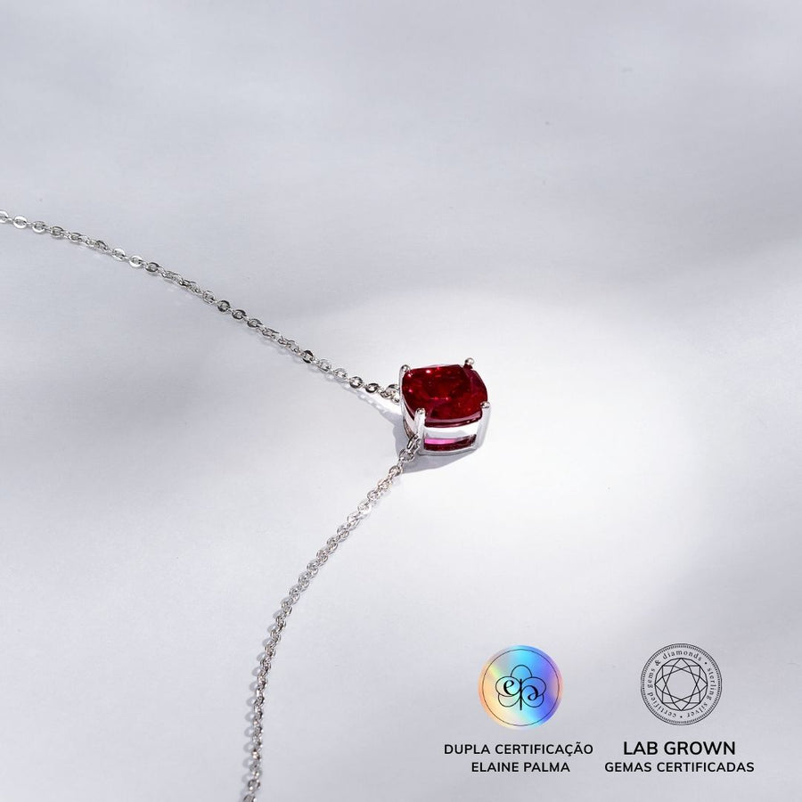Colar com Rubi de Laboratório