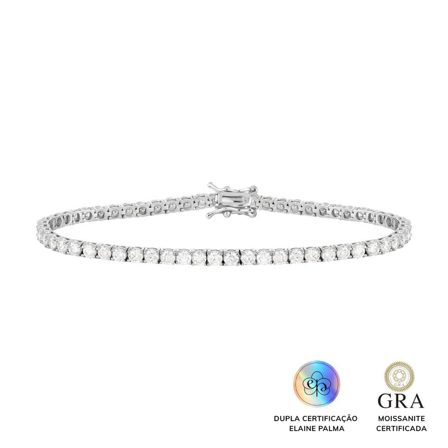 Pulseira Riviera 2,5 mm Glam Moissanite 3.81 ct