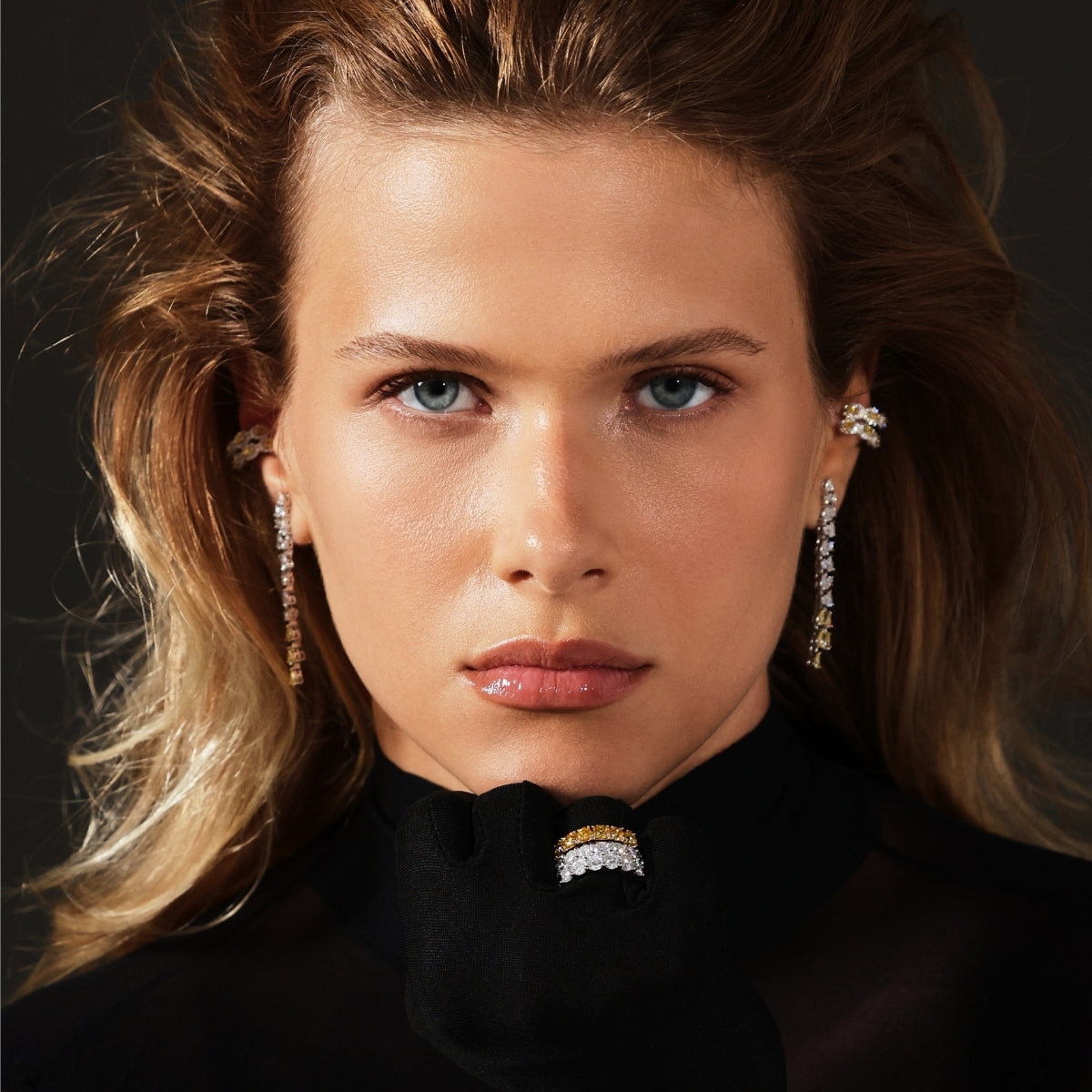 Anel Aliança Duo Glam Moissanite 4 ct