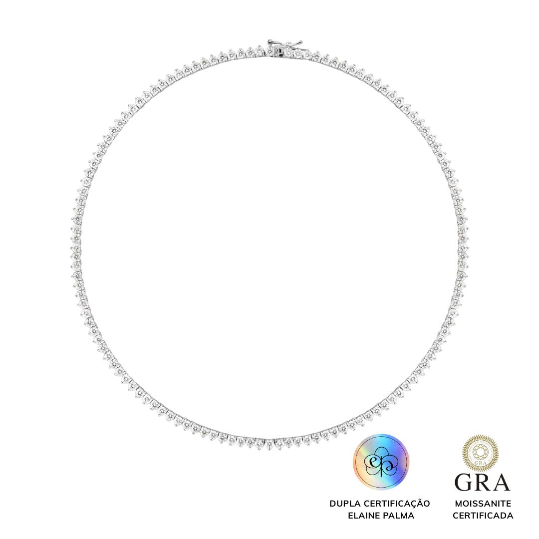 Colar Riviera Coração 3 mm Glam Moissanite 12.9 ct
