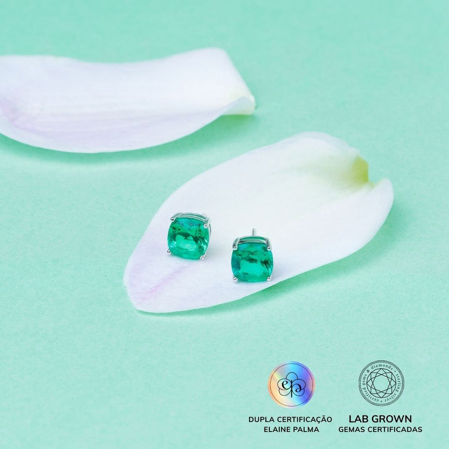 Brinco Emerald com Esmeralda de Laboratório