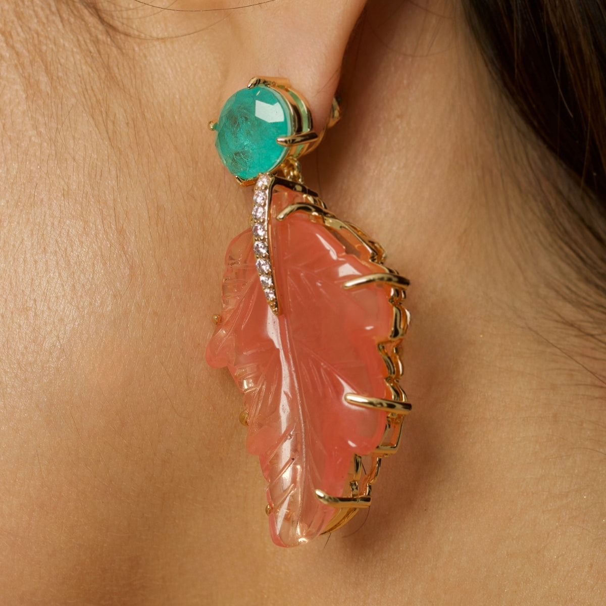 Brinco Folha Ágata