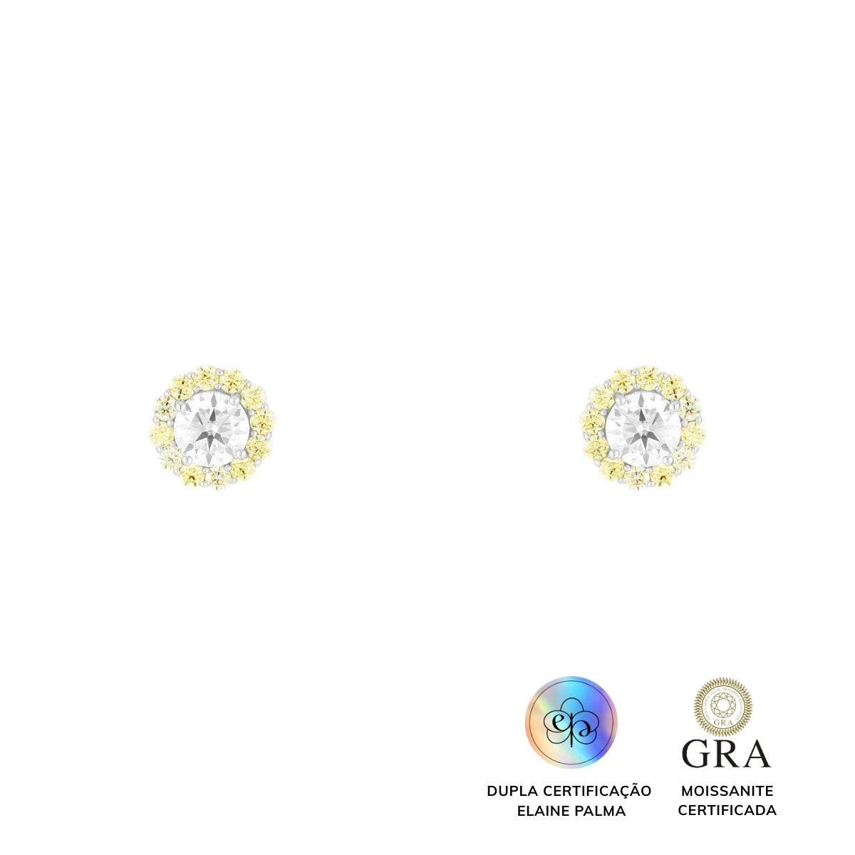 Brinco Little Flower Glam Moissanite