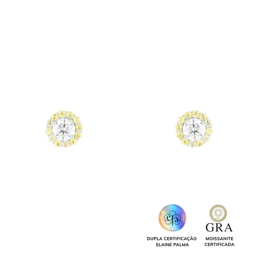 Brinco Little Flower Glam Moissanite