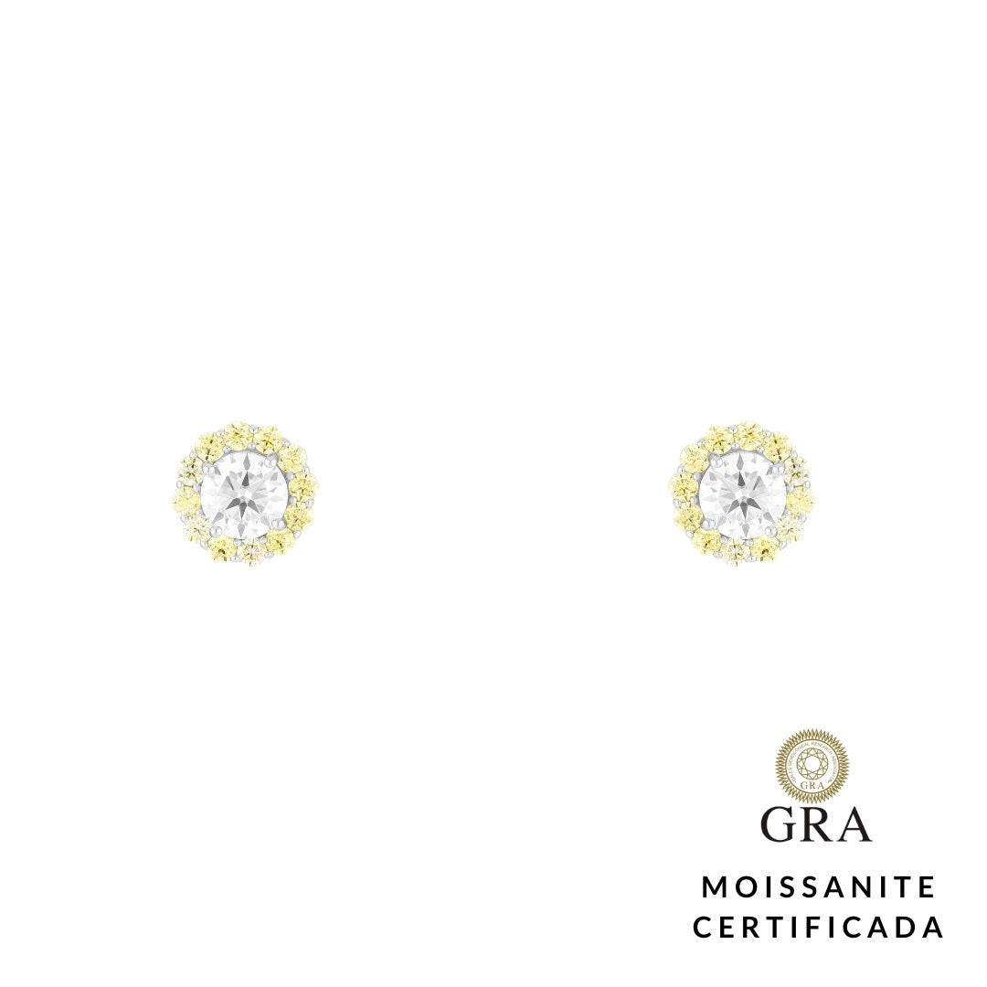 Brinco Little Flower Glam Moissanite