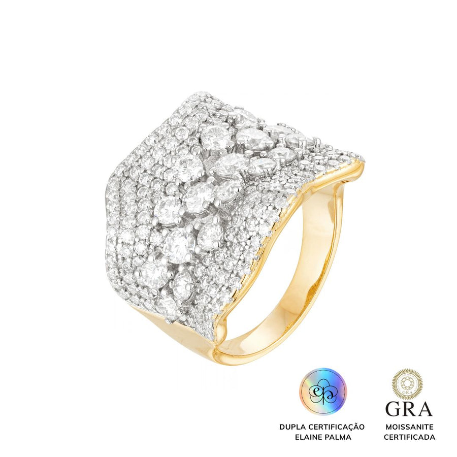 Anel Waves Glam Moissanite