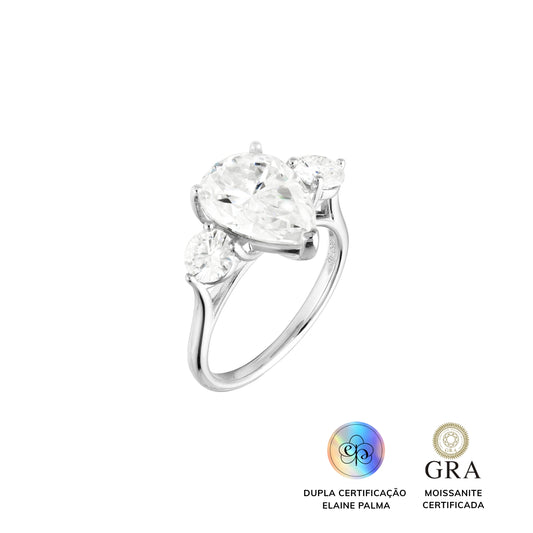 Anel Trio Glam Moissanite 6 ct
