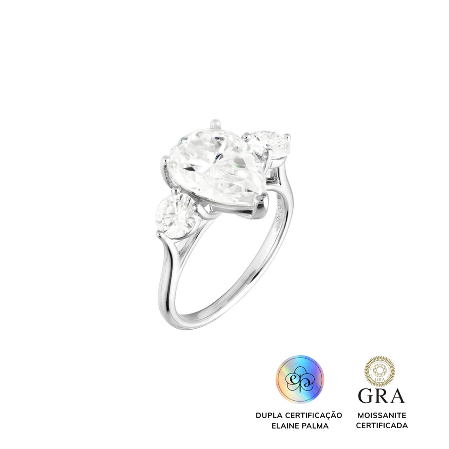 Anel Trio Glam Moissanite 6 ct