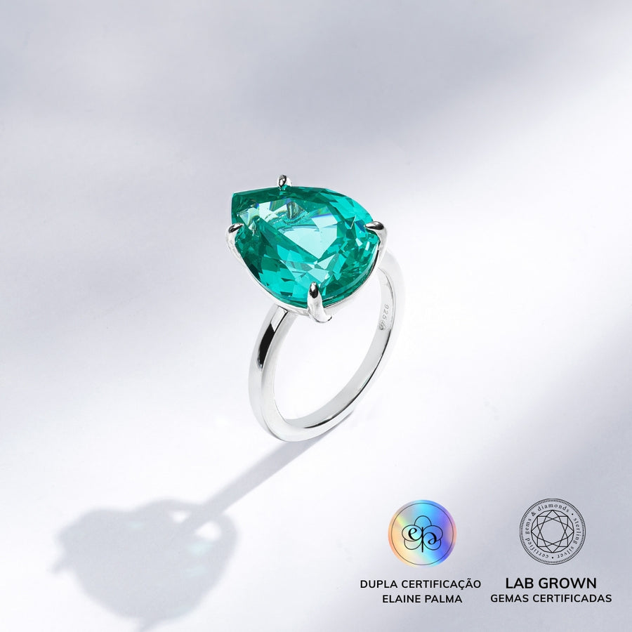 Anel Gota Turmalina Paraíba Lab Grown