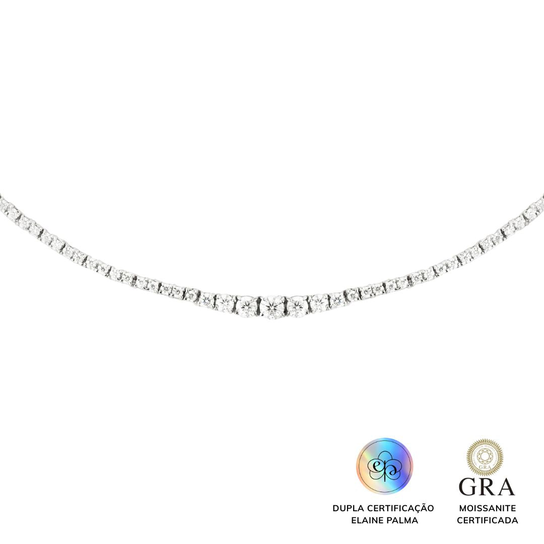 Colar Riviera Degrade Petit Glam Moissanite 5.6 ct