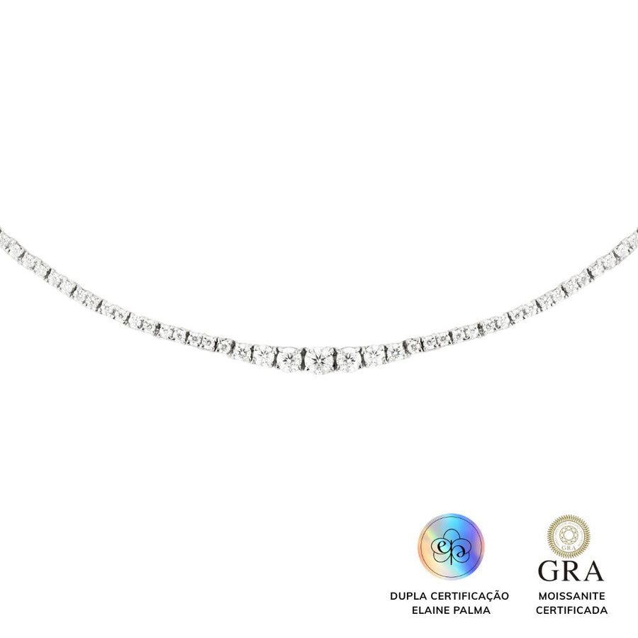 Colar Riviera Degrade Petit Glam Moissanite 5.6 ct