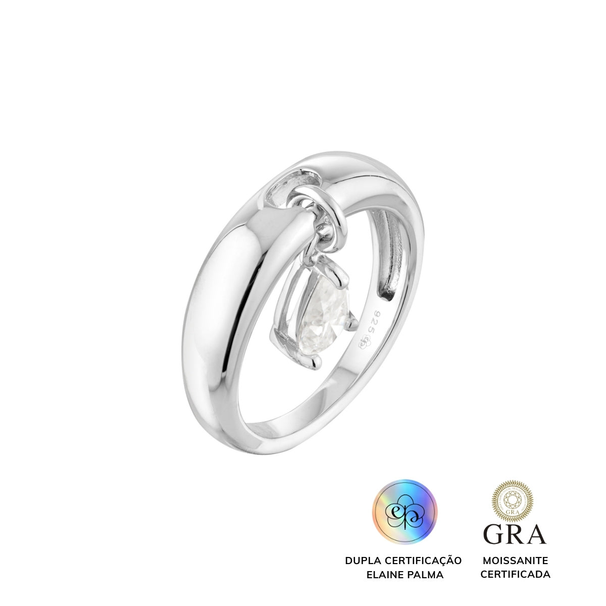 Anel Drop Glam Moissanite 1 ct