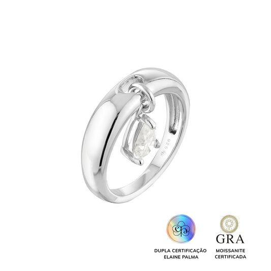 Anel Drop Glam Moissanite 1 ct