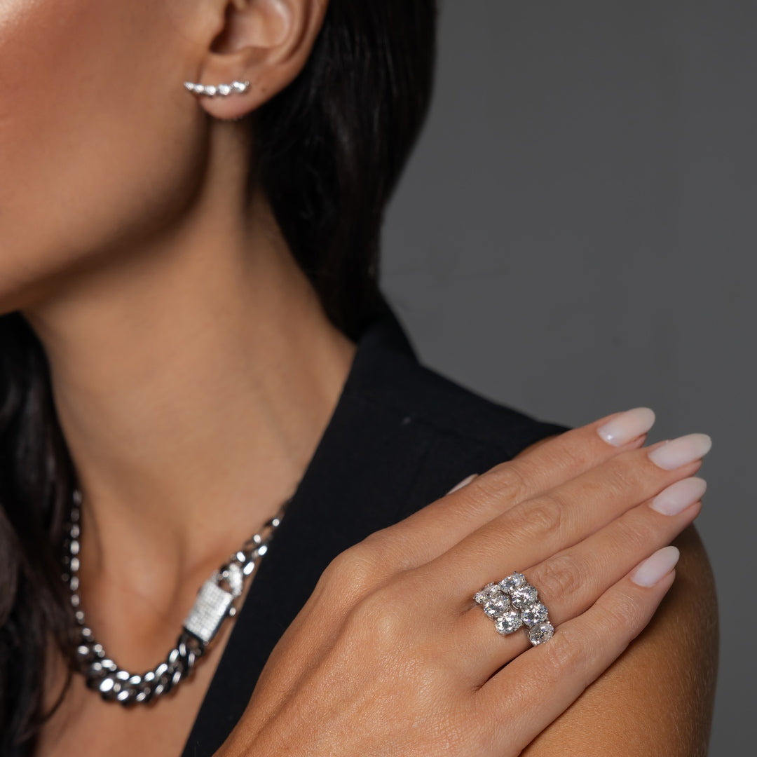 Brinco Earcuff Shine Glam Moissanite