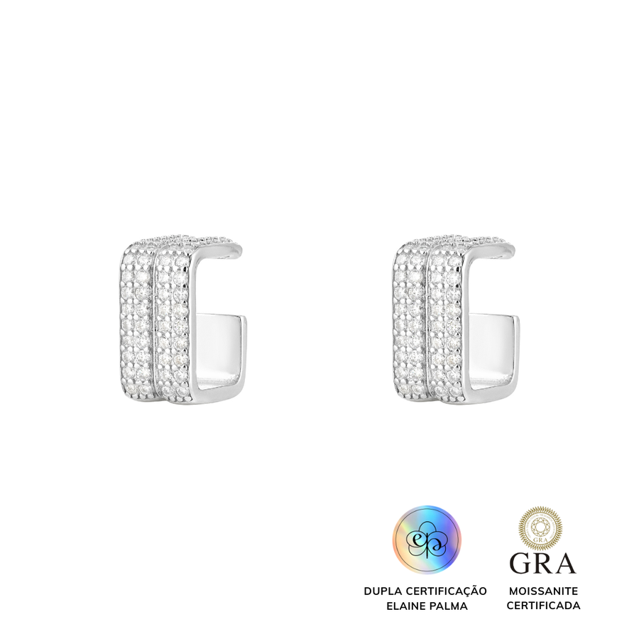 Brinco Ear Cuff Glam Square