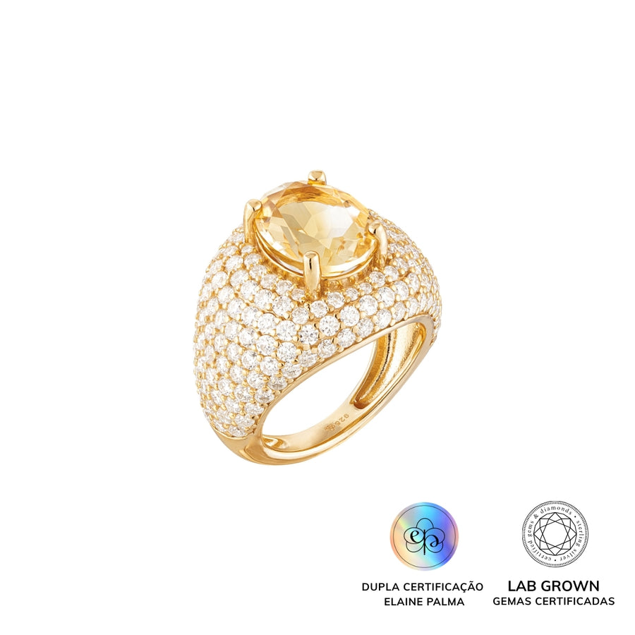 Anel Oval Citrino Glam
