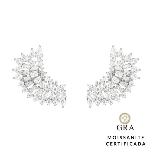 Brinco Earcuff Asas Glam Moissanite 9.26 ct