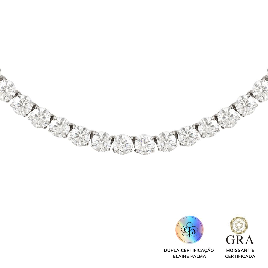 Colar Riviera 8 mm Glam Moissanite 98 ct