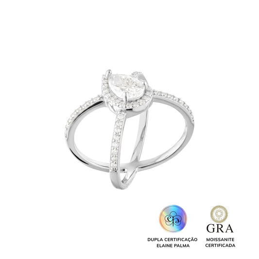 Anel X Glam Moissanite 2 ct