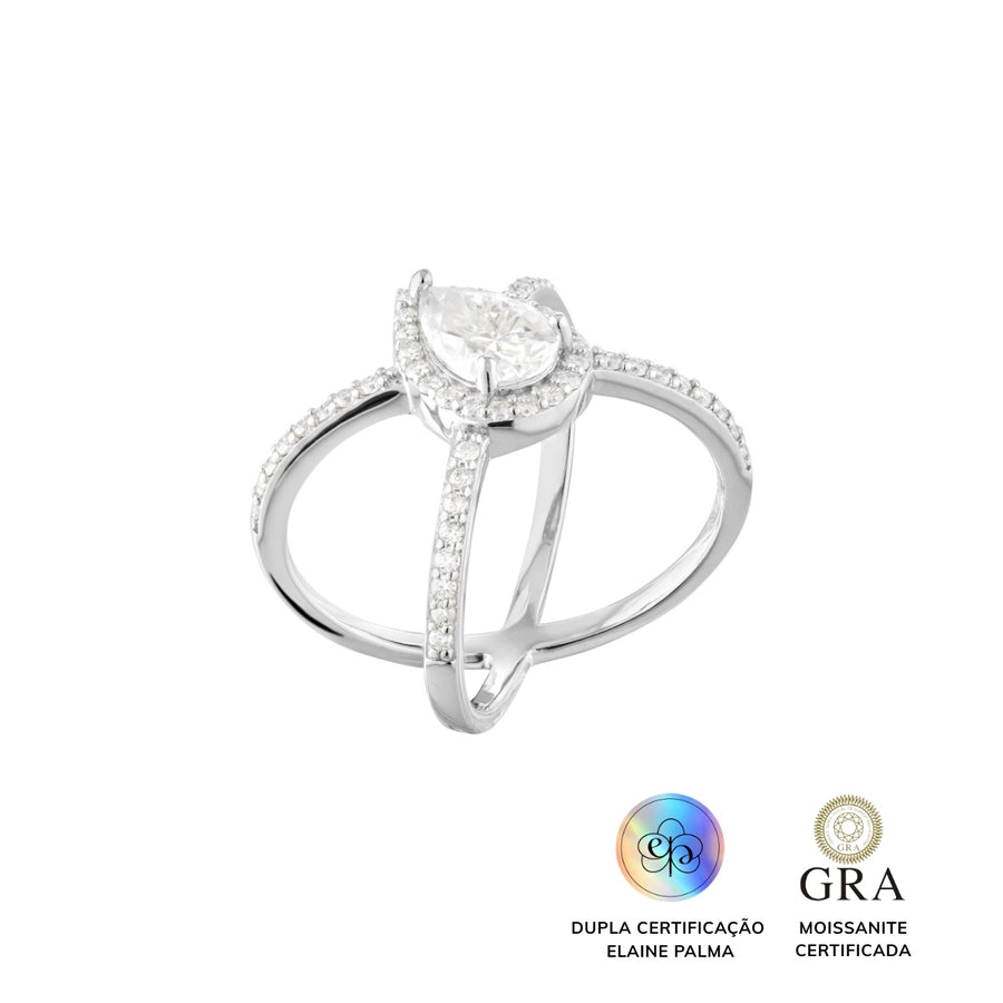 Anel X Glam Moissanite 2 ct