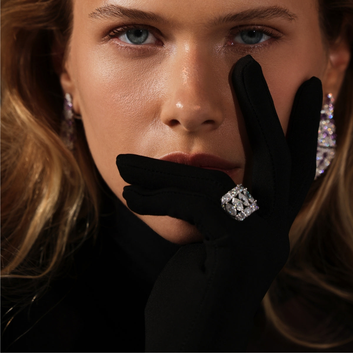 Anel Bright Glam moissanite 8 ct