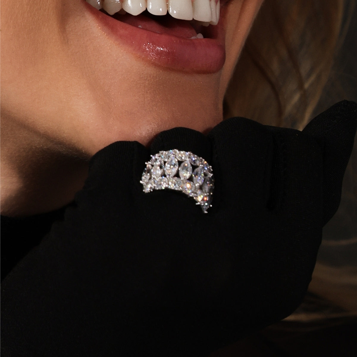 Anel Bright Glam moissanite 8 ct