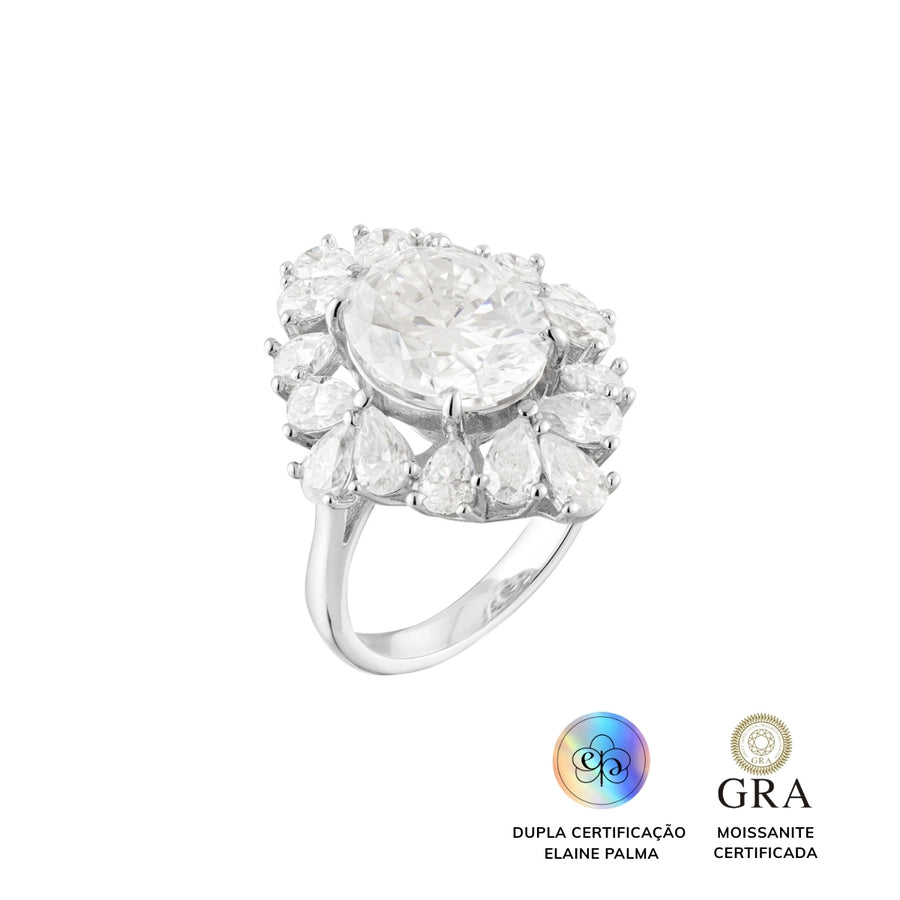 Anel Frame Glam Mosisanite 6 ct