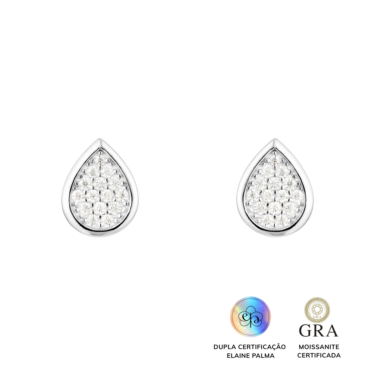 Brinco Drop Glam Moissanite