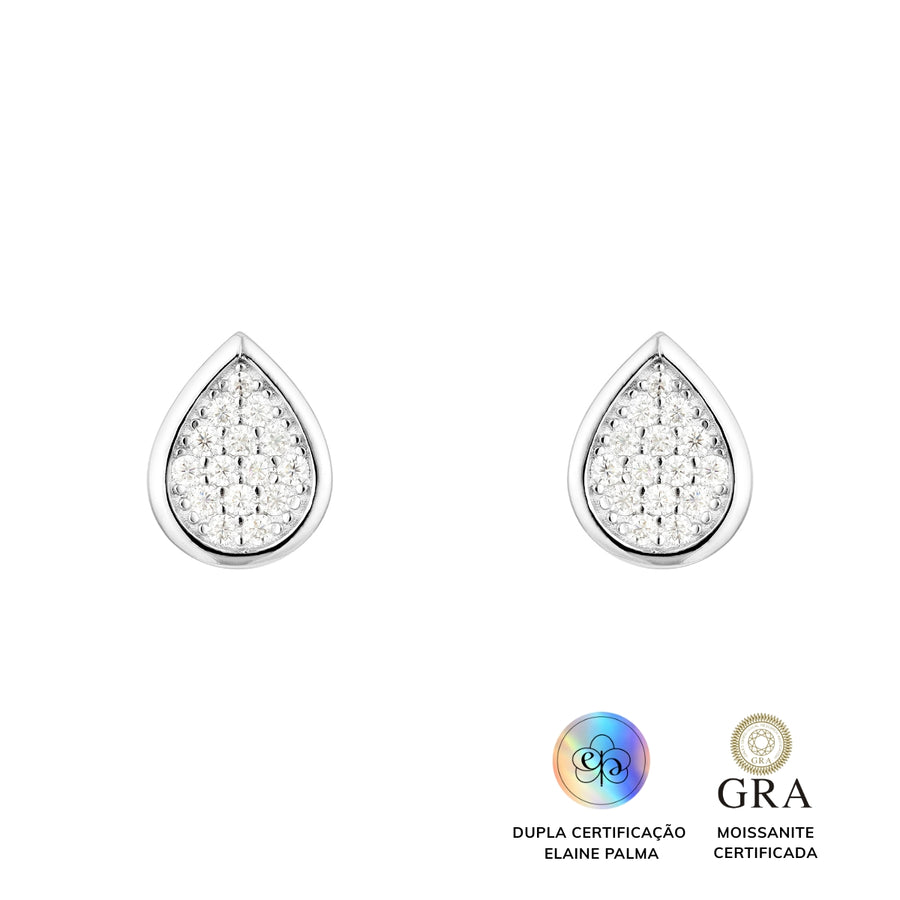 Brinco Drop Glam Moissanite