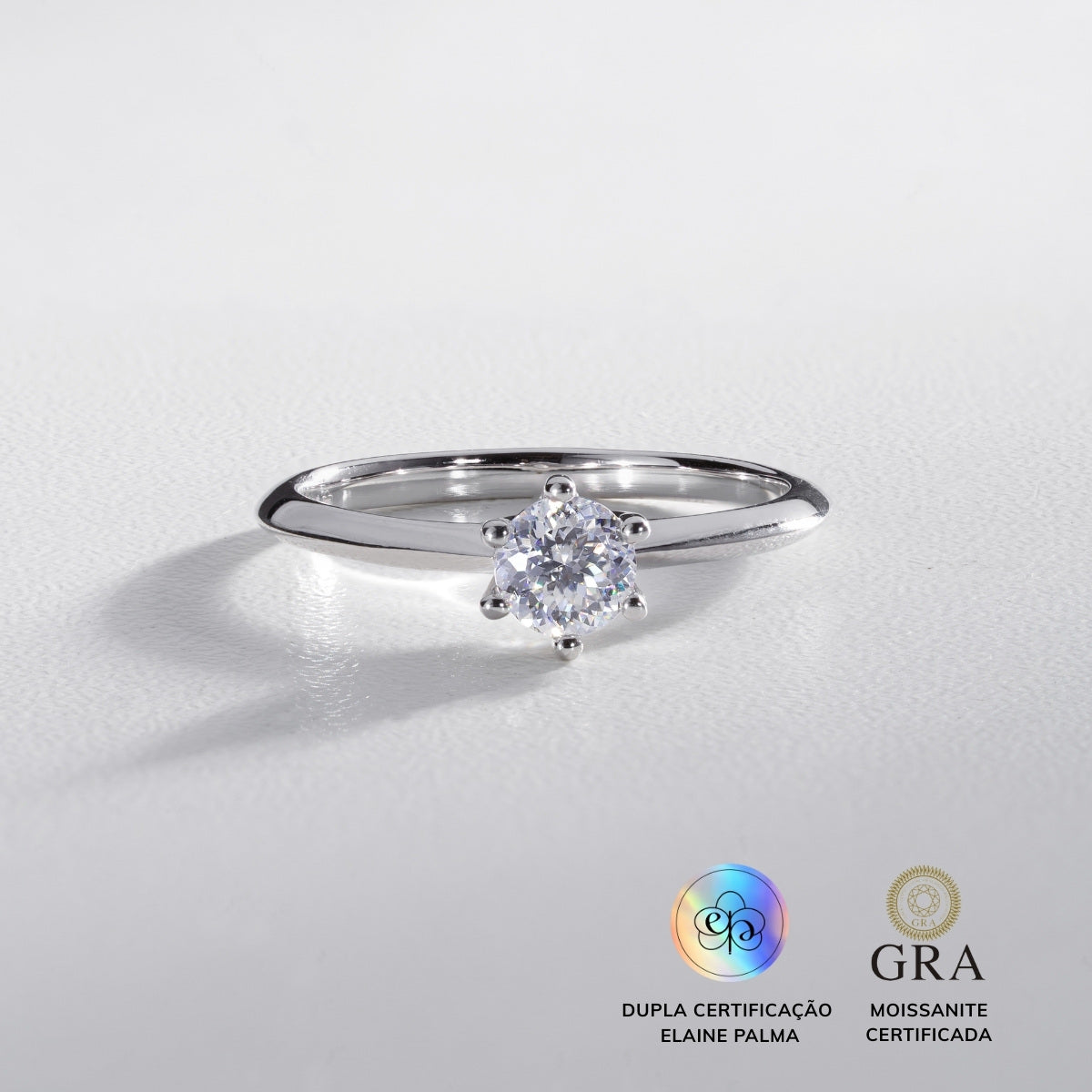 Anel Solitário Glam Soul Moissanite 0,5 ct