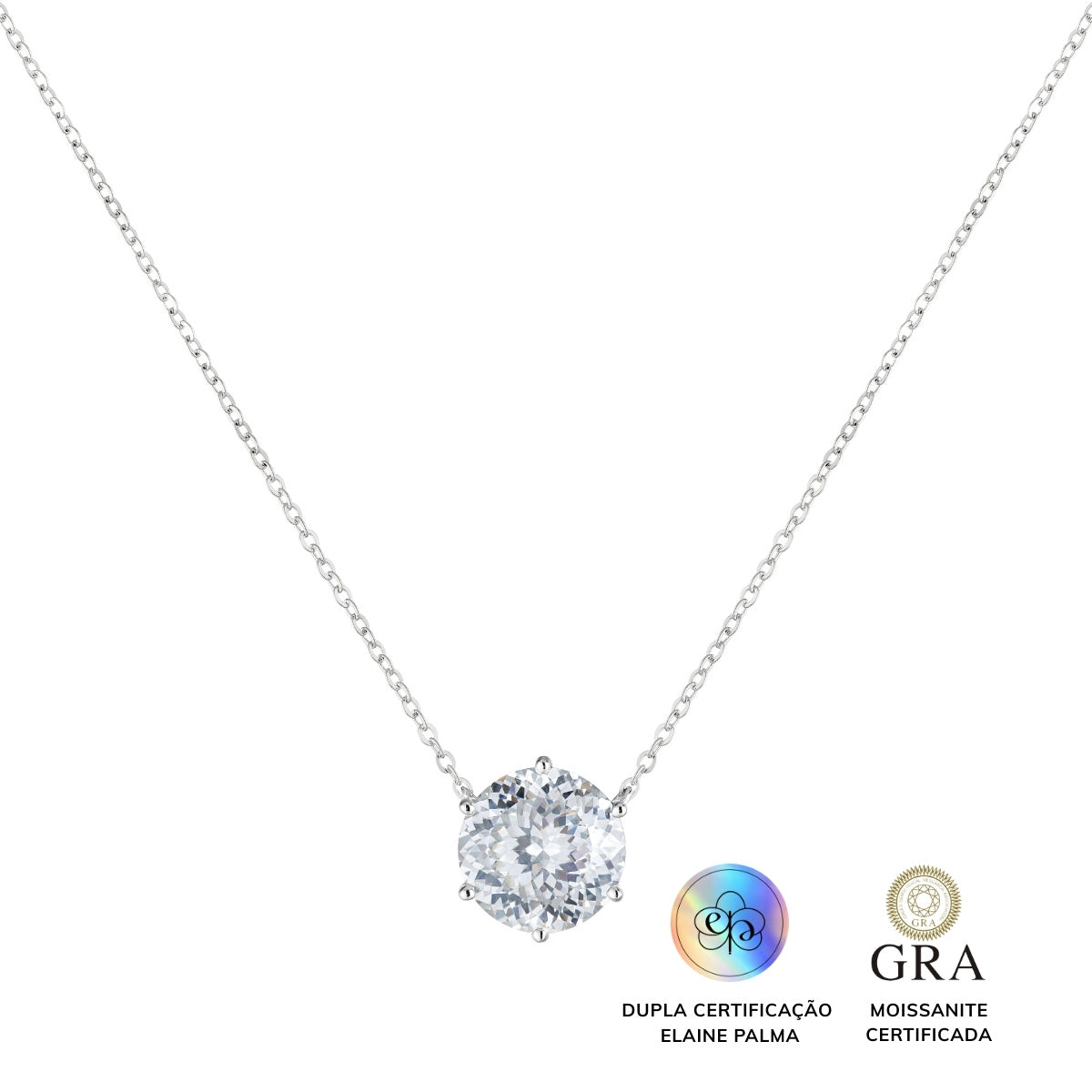 Colar Ponto de Luz Glam Soul Moissanite 5 ct