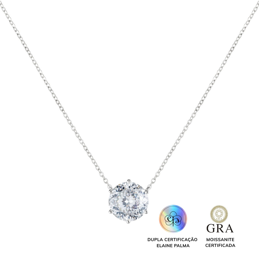 Colar Ponto de Luz Glam Soul Moissanite 5 ct