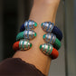 Bracelete Galuchat India Turquesa