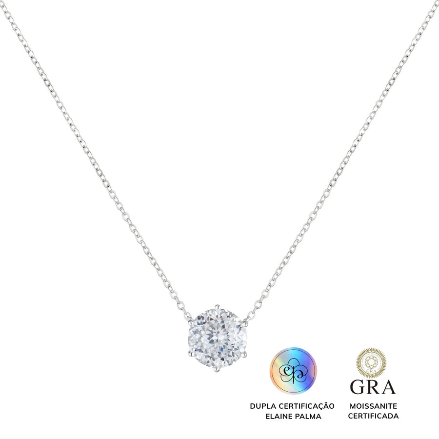 Colar Ponto de Luz Glam Soul Moissanite 3,5 ct